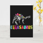 Pasen Dino - Eggasaurus Stegosaurus Ei Dinos Kaart (Gele Bloem)