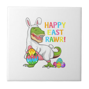 Pasen Dinosaur Grappig Gelukkig Eastrawr T Rex Pas Tegeltje