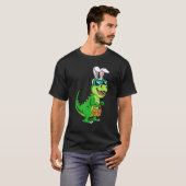 Pasen Dinosaurus Bunny Rex Rawr Ei Mand Happy EA T-shirt (Voorkant volledig)