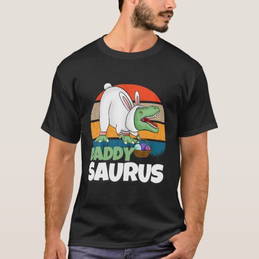 Pasen Dinosaurus Konijn Ei Pap Gift, Grappige T RE T-shirt (Voorkant)