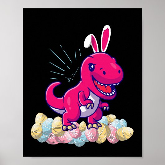 Pasen Dinosaurus T rex Jongens Meisjes Kinderen Ca Poster (Voorkant)