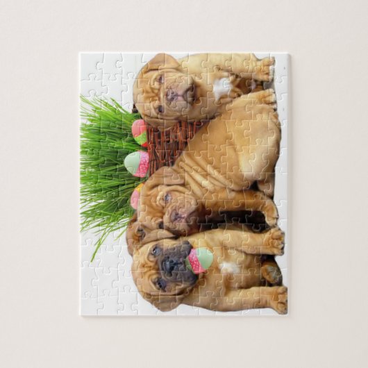 Pasen Dogue de Bordeaux pups Legpuzzel (Verticaal)