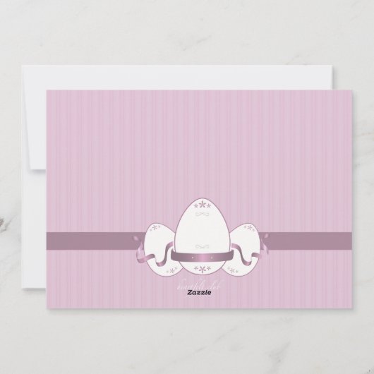 Pasen Drie Roze Foto Geboorte Aankondiging (Achterkant)