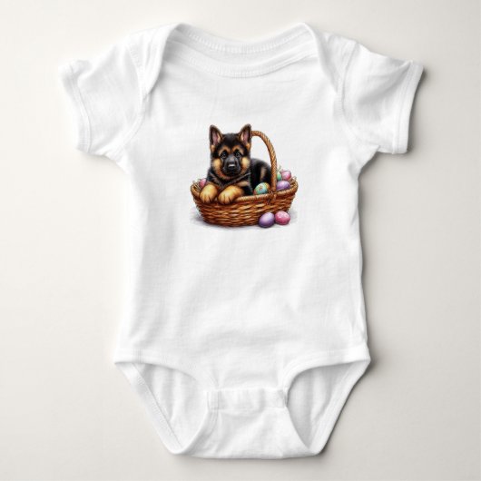 Pasen Duitse Herder Pup Romper (Voorkant)