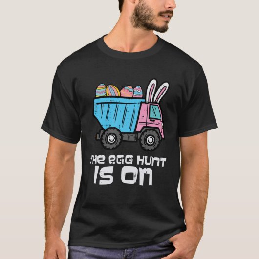 Pasen Dump Truck Ei Hunt Op Bouw Peuter T-shirt (Voorkant)