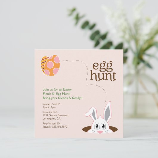 Pasen Easter Egg Hunt Picnic Kaart (Staand voorkant)