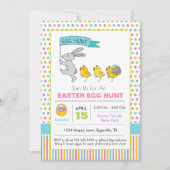Pasen Easter Egg Hunt Uitnodiging Bunny Parade (Voorkant)