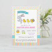 Pasen Easter Egg Hunt Uitnodiging Bunny Parade (Staand voorkant)