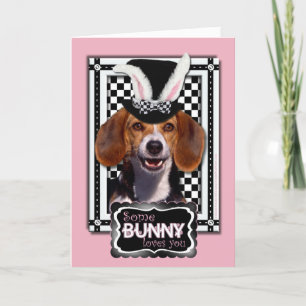 Pasen - een beetje Bunny houdt van je - Beagle Feestdagen Kaart