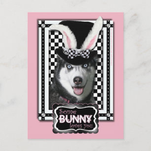 Pasen - een beetje Bunny houdt van je - Husky Feestdagenkaart