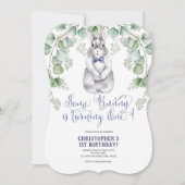 Pasen, een konijntje is Eén, 1e verjaardag Kaart (Voorkant)