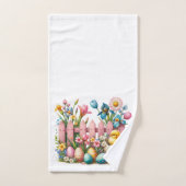 Pasen eendje bloemen en eieren bad handdoek (Handdoek)