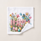 Pasen eendje bloemen en eieren bad handdoek (Wasdoekje)