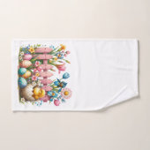 Pasen eendje bloemen en eieren bad handdoek (Handdoek)