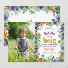 Pasen eerste verjaardagsfeest foto uitnodiging