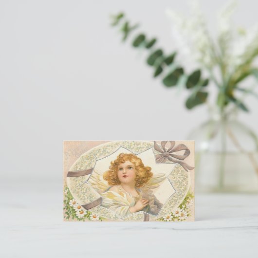 Pasen Egg Angel Greeting Visitekaartje (Staand voorkant)