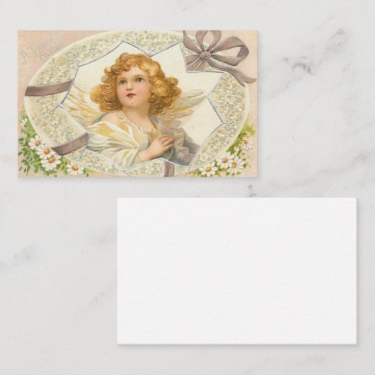 Pasen Egg Angel Greeting Visitekaartje (Voorkant / Achterkant)