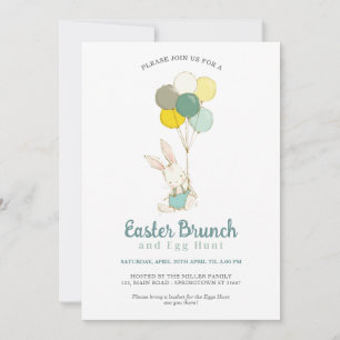 Pasen Egg Hunt & Brunch met Bunny Feestdagenkaart