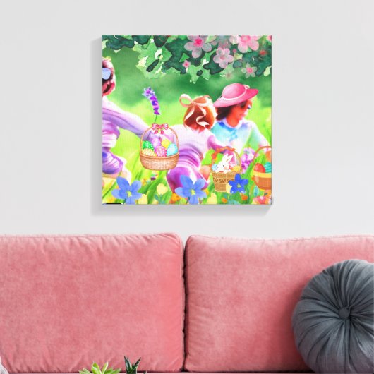 Pasen Egg Hunt Canvas Afdruk (Insitu (Woonkamer))
