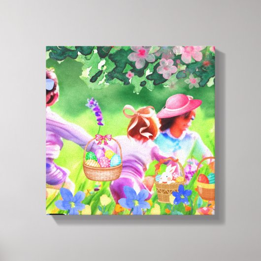 Pasen Egg Hunt Canvas Afdruk (Voorkant)
