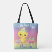 Pasen Egg Hunt Chick Kind Gepersonaliseerd Tote Bag (Achterkant)