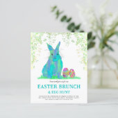 Pasen Egg Hunt en Brunch Blue Bunny (Staand voorkant)