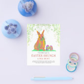 Pasen Egg Hunt en Brunch Cute Bunny Flyer (Enkel)