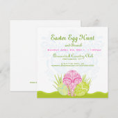Pasen Egg Hunt en Brunch Invite Kaart (Voorkant / Achterkant)