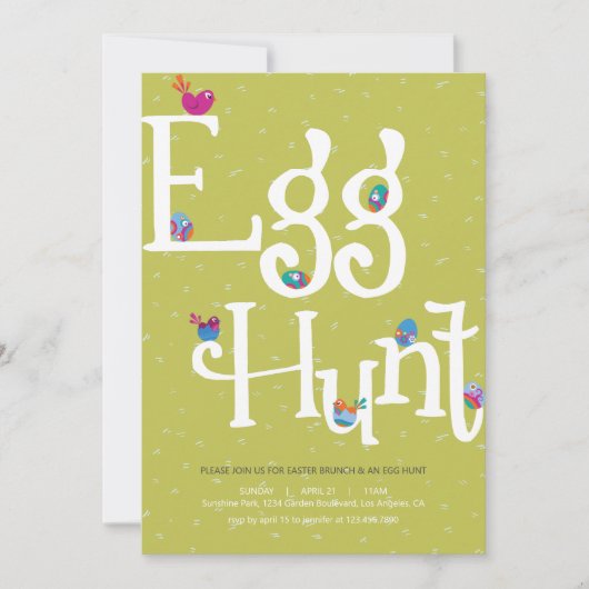 Pasen Egg Hunt en Potluck Invitation Kaart (Voorkant)