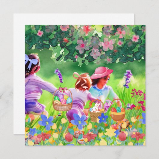 Pasen Egg Hunt Feestdagenkaart (Voorkant / Achterkant)