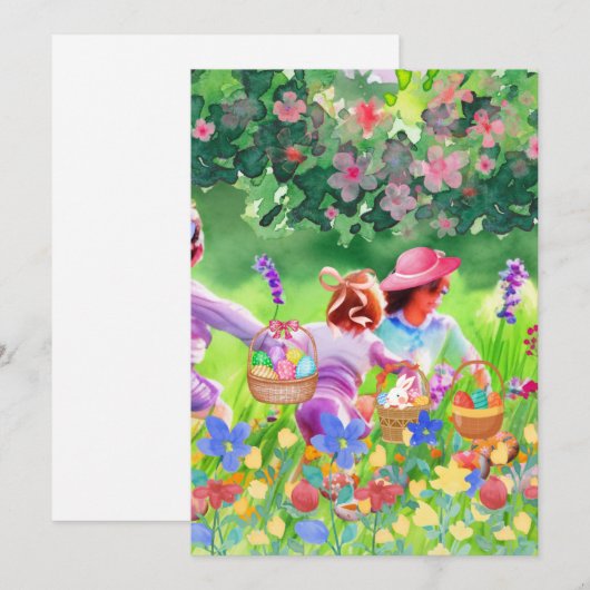 Pasen Egg Hunt Feestdagenkaart (Voorkant / Achterkant)