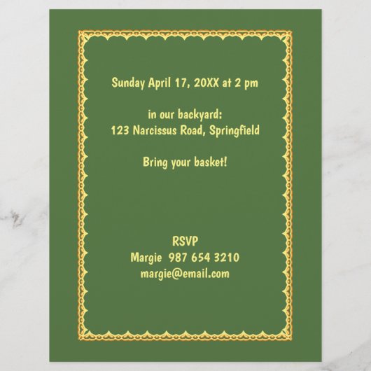 Pasen Egg Hunt Flyer (Achterkant)