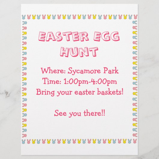 Pasen Egg Hunt Flyer (Voorkant)