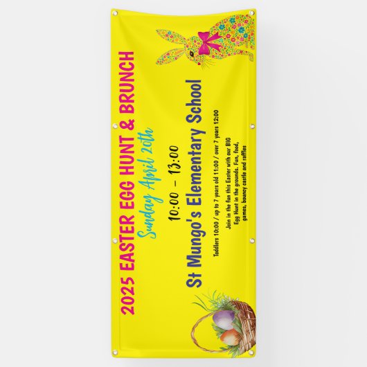 Pasen Egg Hunt gepersonaliseerd Spandoek (Verticaal)