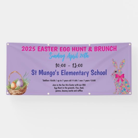 Pasen Egg Hunt gepersonaliseerd Spandoek (Horizontaal)
