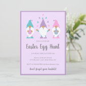 Pasen Egg Hunt Gnomes Paars Kaart (Staand voorkant)