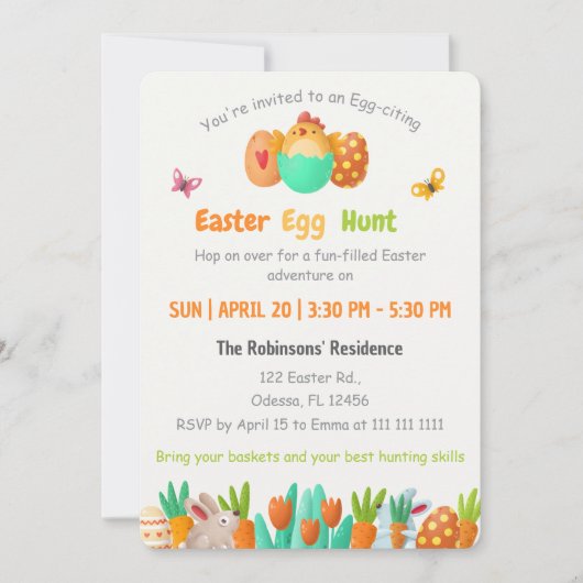 Pasen Egg Hunt Kaart (Voorkant)