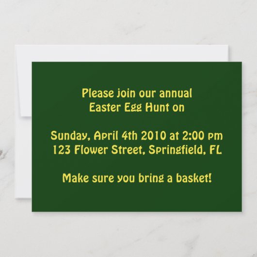 Pasen Egg Hunt Kaart (Achterkant)