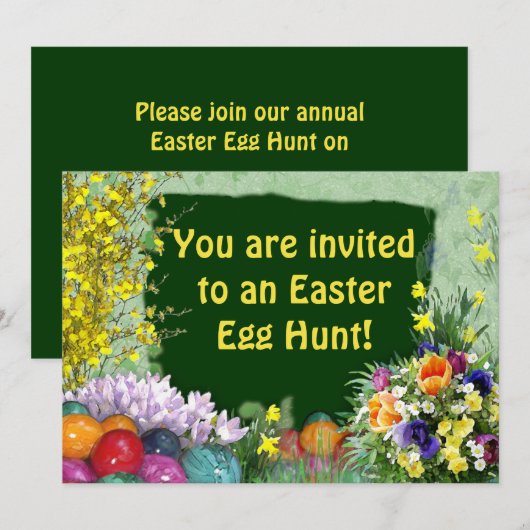 Pasen Egg Hunt Kaart (Voorkant / Achterkant)