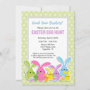 Pasen Egg Hunt met Bunnies Uitnodiging