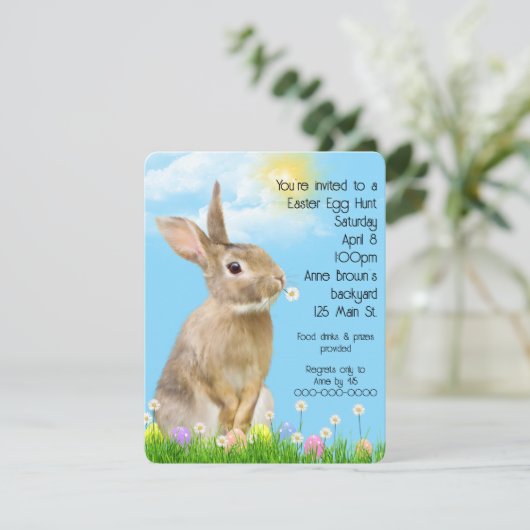 Pasen Egg Hunt met Bunny Kaart (Staand voorkant)