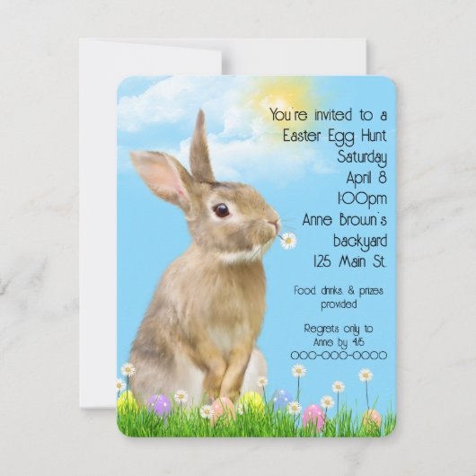 Pasen Egg Hunt met Bunny Kaart (Voorkant)