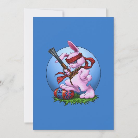 Pasen Egg Hunt op Funny Bunny Hunter Kaart (Achterkant)