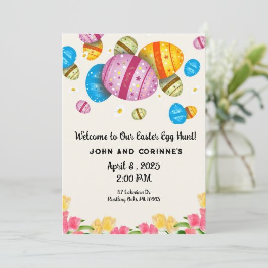 Pasen Egg Hunt Pasen Brunch Bunny Kaart (Staand voorkant)