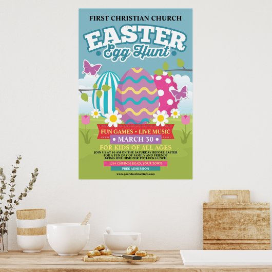 Pasen Egg Hunt Poster (Keuken)