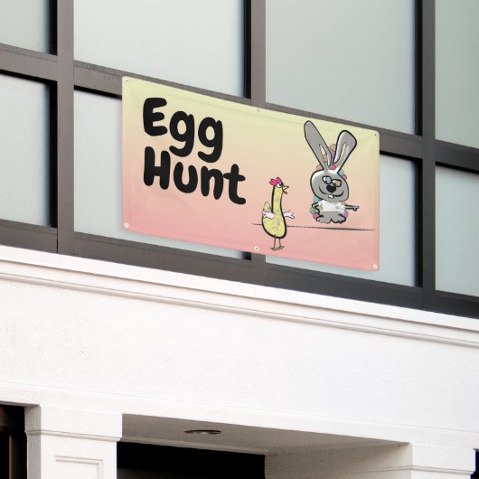 Pasen Egg Hunt Spandoek (Buitenkant Gebouw)