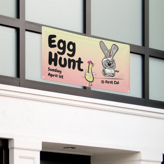 Pasen Egg Hunt Spandoek (Buitenkant Gebouw)
