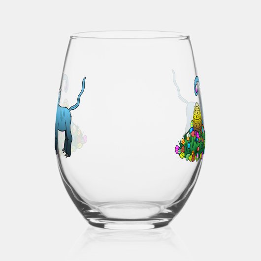 Pasen Egg Hunt Wijnglas Zonder Voet (Links)
