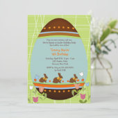 Pasen Egg Juvenile Birthday Party Invitation Kaart (Staand voorkant)