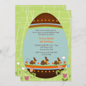 Pasen Egg Juvenile Birthday Party Invitation Kaart (Voorkant / Achterkant)